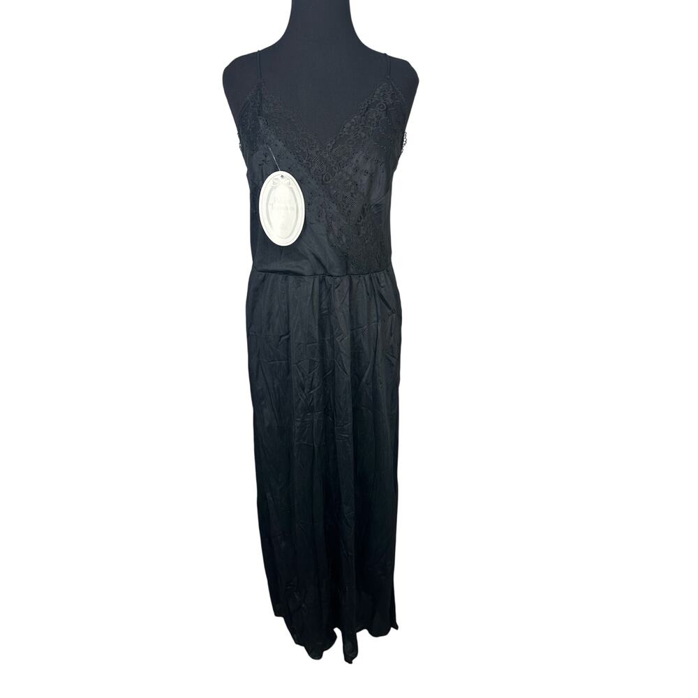Vintage NEW Private Treasures by Avon Black Lace Skip Dress Nightgown size Small